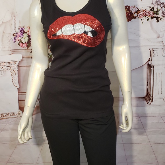 Sleeveless Soft Rib Beater Longer length Tank-Lips - Picture 3 of 4